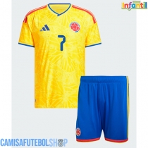Camisa de time de futebol Colômbia Luis Diaz #7 Replicas 1º Equipamento Infantil Mundo 2026 Manga Curta (+ Calças curtas)